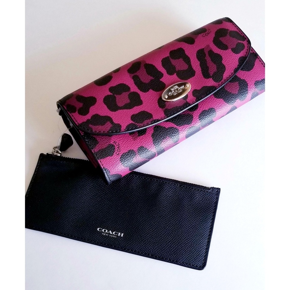 NWT COACH Ocelot Print Leather Wallet